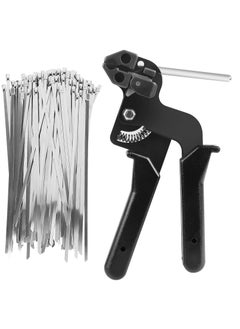 Buy Stainless Steel Cable Tie Gun, Adjustable Cable Tie Gun with 100 Pcs Stainless Steel Cable Ties for Fastening Cables and Pipes Self-Locking Zip Ties Kit Metal Zip Tie Tool Kit in Saudi Arabia