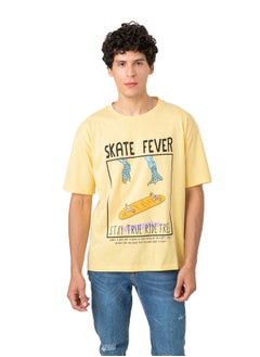 اشتري Print Yellow T-Shirt Oversize في مصر