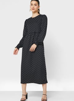 Buy Polka Dot Puff Sleeve Dress in UAE