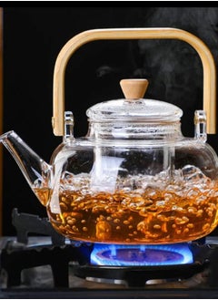 اشتري "Heat-Resistant Glass Teapot with Bamboo Handle - Durable, Elegant Design for Stovetop Use" في مصر