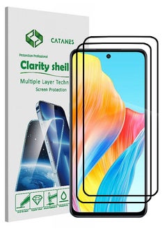 اشتري 2 Pack For Oppo A98 5G Screen Protector Tempered Glass Full Glue Back في الامارات