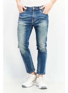 اشتري Men Skinny Fit Rip Non Strechable Denim Jeans, Blue في الامارات