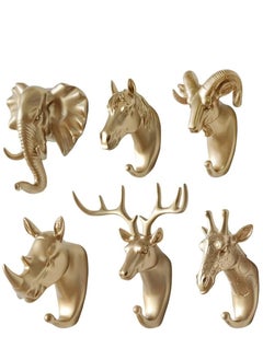 Buy 6 Pack Creative Antlers Coat Hooks Single Wall Hook Hooks Mounted for Coat Bag Towel Key Wall Hook Rack Hanging Coats Bathroom Entryway Decorative Gift in UAE