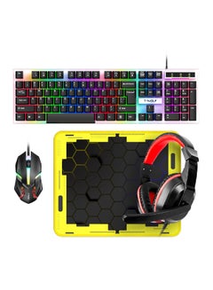 Buy 4 in1 Gaming Keyboard Whit Mouse pad Mouse Gaming Headset Wired Led Rgb Backlight Bundle For Pc Gamers and Xbox and PS4 TF240 in UAE
