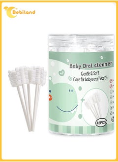 Buy 42 Pcs Baby Toothbrush Newborn or Baby Tongue Cleaner, Disposable Baby Gum Cleaning Gauze, Oral Cleaning Care, Suitable for 0-36 Months Baby in Saudi Arabia