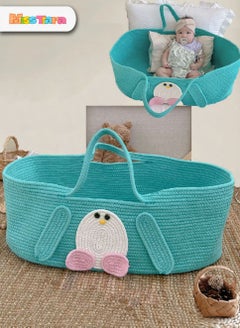 Buy Cartoon Baby Sleeping Basket Baby Changing Basket Portable Foldable Handheld Weaved Cotton Woven Basket for Travel in UAE