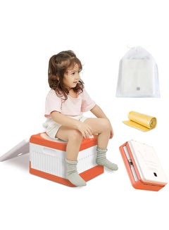 Buy Toddler Portable Potty Training Seat for Kids Baby Foldable Toilet Child Travel Pottys in Car Camping Chair Seats Indoor Outdoor with 60 Disposable Bags in Saudi Arabia