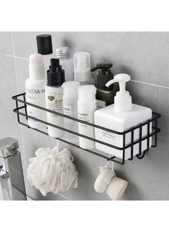 اشتري Wall Bathroom Shelves - Kitchen Storage – Multipurpose Rack and Shampoo Holder with 4 Hook  Adhesive Shower Caddy Metal Shelf Without Drilling في السعودية