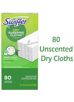 Buy 80-Piece Unscented Sweeper Dry Sweeping Cloths With Trap and Lock Technology in UAE