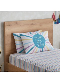 Buy Hermione Hello Sunshine 2-Piece Cotton Pillow Cover Set 75 x 50 cm in Saudi Arabia