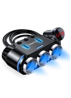 Buy Cigarette Lighter Adapter, Car Cigarette Lighter USB charge with USB Socket USB Adapter Car charge Multi Socket Extension with Double/Dual Plug/Port & Extension for all Car Devices in Saudi Arabia