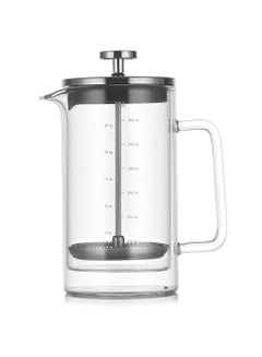Buy Double Layer 600ml French Press, Household Glass Coffee Pot, French Filter Press Hand Wash Pot with Scale in UAE