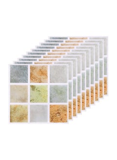 Buy 20 Pcs Peel and Stick Tiles Backsplash 3.94In Waterproof Small Size Mosaic Tile Stickers Faux Stone Wall Panel Self Adhesive Wallpaper Decorative for Kitchen Bathroom Bedroom in UAE