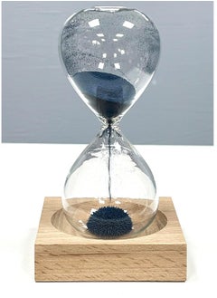 اشتري Hourglass, Magnetic Hour Glass Sand Timer with Wooden Base Home Decor Desktop Accessories (Blue) في الامارات