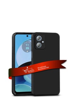 Buy Soft Liquid Silicone Case Cover For Motorola Moto G14 4G 2023 Black in UAE