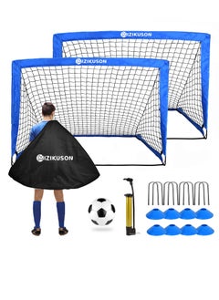 Buy Soccer Goals for Backyard, Portable Soccer Net Set of 2, 4' x 3' Indoor Pop Up Soccer Goal, Soccer Training Equipment with 8 Training Cones, Carry Bag and Soccer Ball in Saudi Arabia