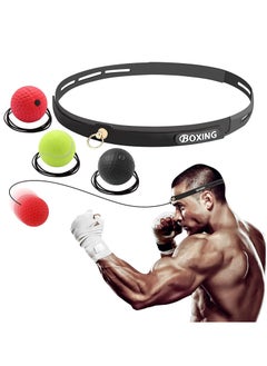 اشتري Boxing Reflex Ball Fight Ball Reflex Boxing Equipment Punching Ball  Difficulty Level Boxing Ball with Headband for Improving Speed Reactions and Hand Eye Coordination - 3 Ball في الامارات