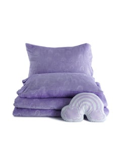 Buy Rainbow 4-Piece Comforter Set With Toy135X220Cm - Purple in UAE