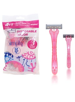 Buy Simply 3-Blade Razor, 5 Pieces in Saudi Arabia