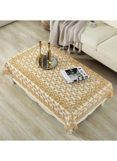 Buy Rectangle Table Cloth/Gold Waterproof PVC Tablecloths/Wipeable Washable Table Cover for Kitchen and Dining Room (Gold) in UAE