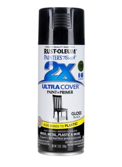 Buy Rust-Oleum Spray Paint Painter's Touch 2X High Gloss Black 12oz in UAE