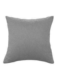 Buy Square Soft Velvet Decorative Cushion with Solid Design and Attractive Colors 45x45 cm - Grey in Saudi Arabia