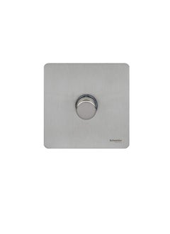 Buy Schneider Electric Ultimate Screwless Flat Plate - Single Rotary 2 Way Dimmer Light Switch, Main & Low Voltage, 400W/VA, GU6412CSS, Stainless Steel in UAE