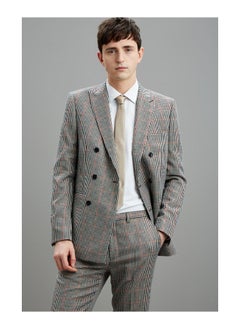 اشتري Skinny Fit Multi House Check Suit Jacket في الامارات