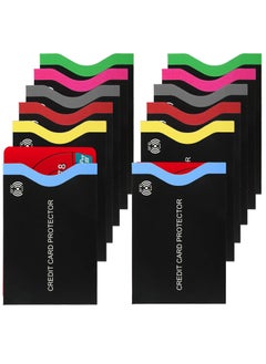 اشتري 12 Pack RFID Blocking Sleeves Advanced Identity Card Protection Colorful Numbered Design Prevent Electronic Theft Travel Secure RFID Blocker for Credit Debit Card Passport 6 Color x 2 في الامارات