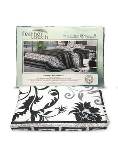 اشتري Feather Touch Single Bedsheet Set Printed Microfiber 125Gsm With Ultra Soft Touch 1 Single Flat Bed Sheet (140 x 230 cm) And 1 Pillow Case (51 x 76 cm)Printed Design Multi Color في الامارات