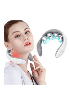 Buy Neck Massager with Heat, Lymphatic for Pain & Fatigue Relief, 6 Modes 9 Levels Portable Perfect Gifts in UAE