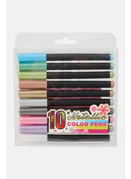 اشتري 10 Pieces Metallic Color Pens, Black Combo في الامارات