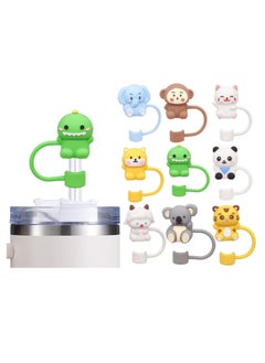 Buy ECVV 10Pcs Straw Cover Cap for Stanley Cup Cute Animal Shape Silicone Straw Lids, Reusable Dust-Proof Straw Topper for Stanley Tumbler Accessories, 10mm in Saudi Arabia