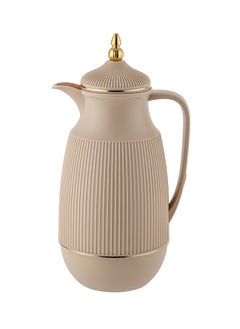 Buy Plastic Coffee & Tea Flask 1 Liter Beige/Gold in Saudi Arabia