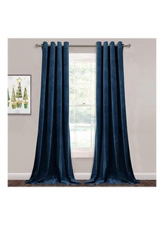 Buy Elegant Velvet Thermal Insulated Curtain Light Blocking Shades 2 panels For Living Room With Steel Grommets in Egypt