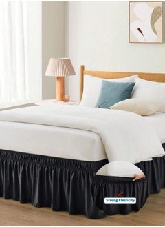 Buy 1 PC. black elastic bed skirt. in UAE