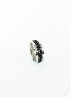 Buy Stainless Steel spinner Ring For Him silver/black size 8/18 in Egypt