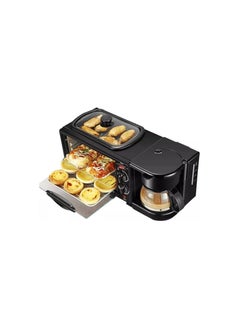 Buy 3 in 1 Breakfast Machine, Multifunction Mini Drip Coffee Maker Bread Pizza Oven Frying pan Toaster, Family Breakfast Making Station, for Home Kitchen in UAE