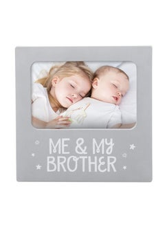 Buy Me & My Brother Picture Frame Nursery Décor Genderneutral Baby Frame Perfect Siblings Gift Baby Keepsake Photo Frame 4" X 6" Frame Tabletop Easel Back Gray in UAE