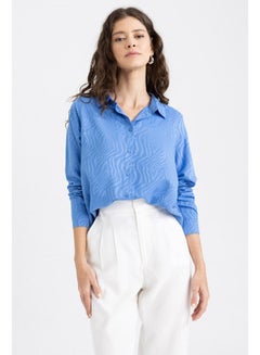 Buy Woman Regular Fit Shirt Neck Long Sleeve Woven Long Sleeve Shirt in Egypt