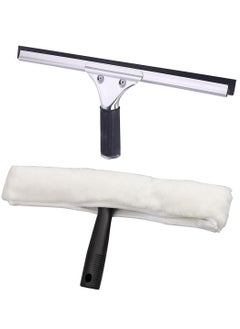 Buy Glass Cleaning Combo 12” | Window Squeegee + Microfiber Glass Wiper for Bathroom, Shower, Car, and Windows in UAE