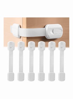 Buy 6Pcs Baby Safety Locks Baby Proofing Set Adjustable Child Safety Locks For Cabinet Drawer Bathroom And Fridge in Saudi Arabia