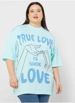 اشتري Princess Plus Size Oversize Graphic T-Shirt في السعودية