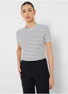 Buy Stripe Crew Neck T-Shirt in UAE