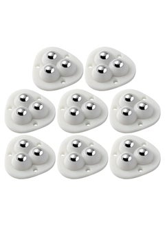 Buy 8pcs Self Adhesive Caster Wheels, 360 Degree Rotation Stainless Steel Paste Sticky Wheels,Universal Mini Swivel Caster Wheels for Box Bottom Storage Rack Furniture Trash Can (Three Beads) in Saudi Arabia