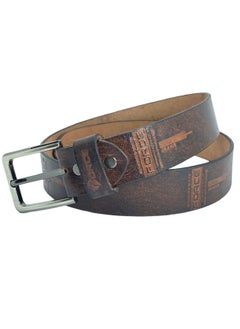 Buy Force Genuine Leather Belt men Printed 40MM Mens belt HQFS-554 (Tan) by Milano Leather in UAE