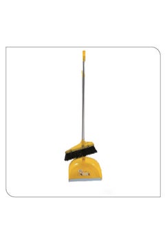 Buy Durable Soft Tipped Bristles Design Gripped Long Handle Hanging Loop Cleaning Brush With Dustpan And Hand Broom in UAE