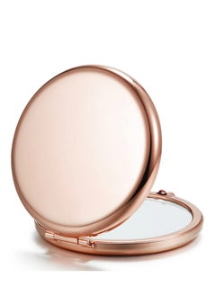 Buy Compact Mirror for Purse, Double-Sided 1X/2X Magnifying Metal Pocket Makeup Mirrors(Round, Rose Gold) in UAE