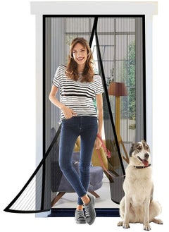 Buy Magnetic Screen Door, Self Sealing Screen Door, Heavy Duty Door Screen Magnetic Closure Keep Bugs Out, Retractable Screen Door Mesh - Pet and Kid Friendly, Hands-Free Door Screen 100*230cm in UAE