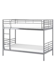 Buy Bunk Bed Metal Frame Safety Rails, Built-In Ladder Heavy Duty With 2- Medicated Mattress in UAE